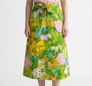 Lady Look Palm Beach 70s USA Wrap Skirt XS Chipp Jungle Zoo Animals Vintage